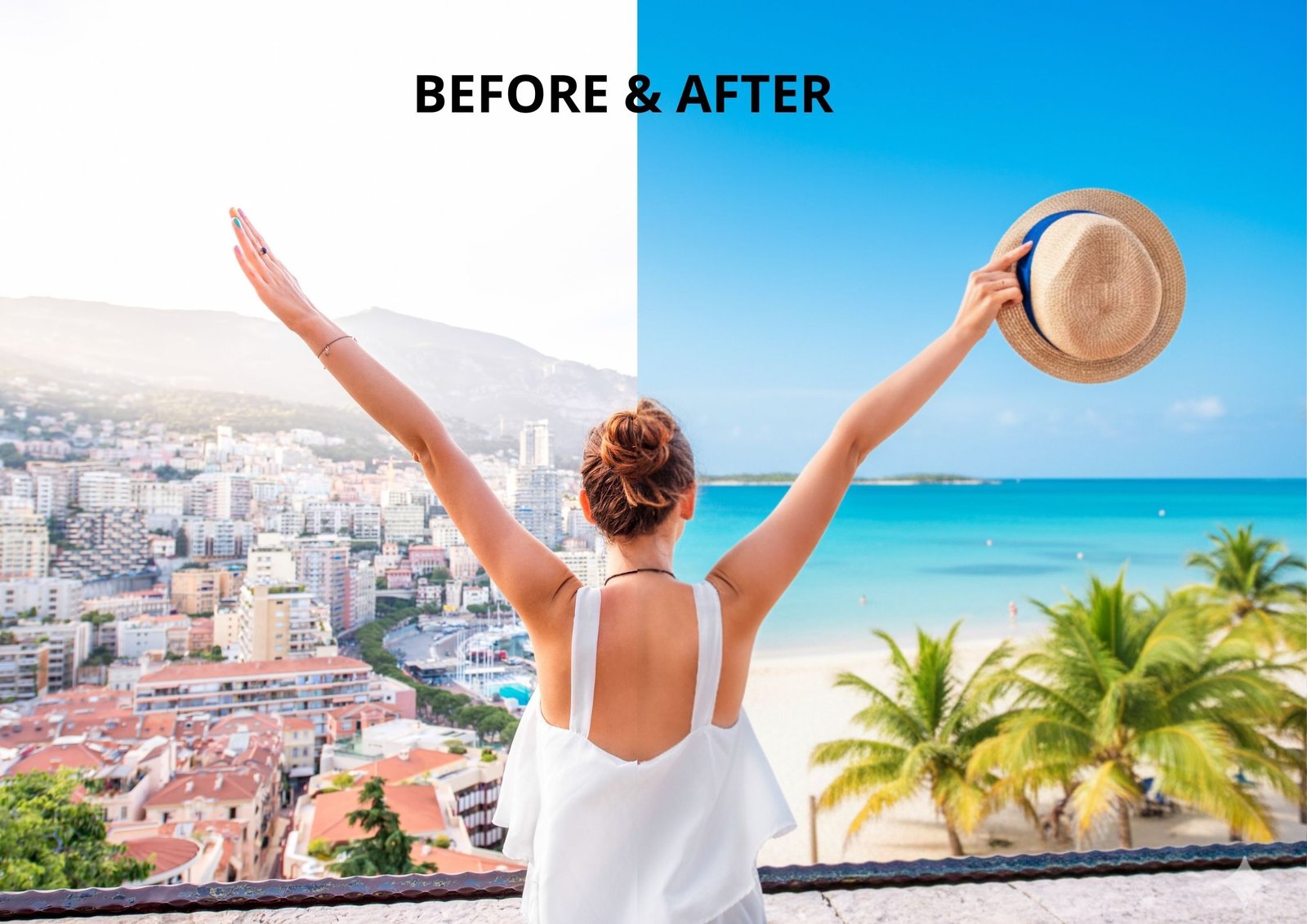 prima e dopo variazione sfondo foto ai