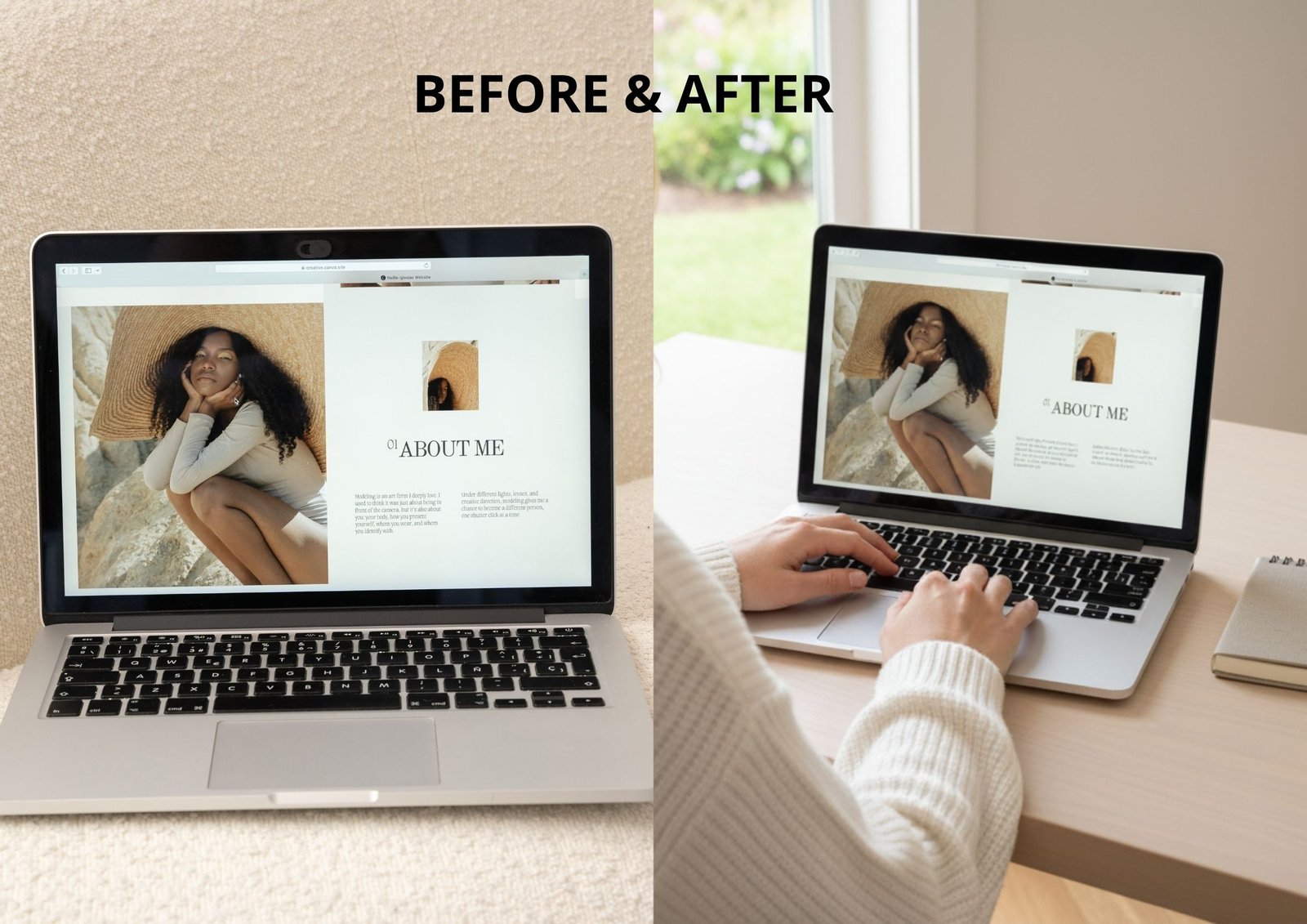 prima e dopo variazione sfondo foto ai