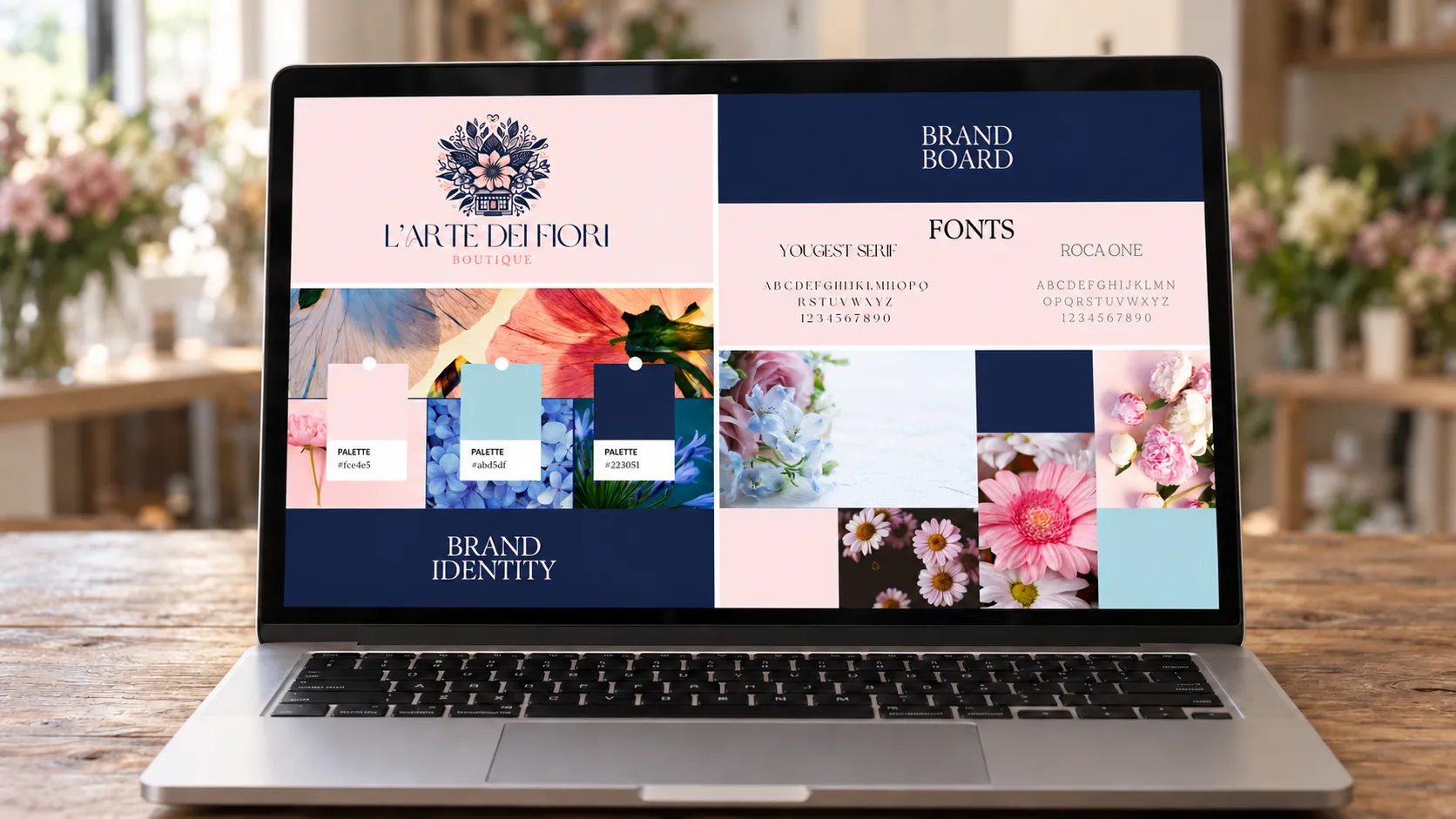 Flower shop brand board flower shop