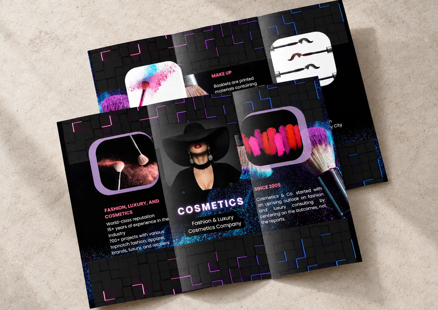 brochure-makeup pieghevole