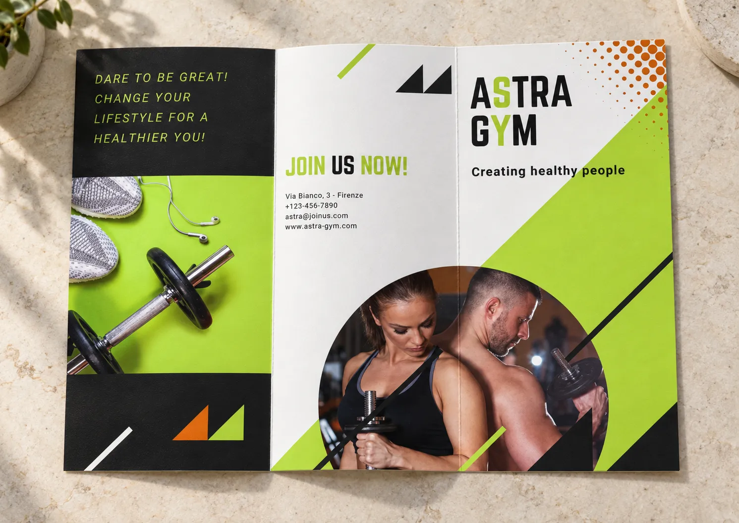 brochure pieghevole palestra